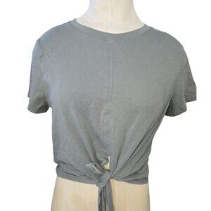 Women's Lululemon crop-top Tie front t-shirt green size small